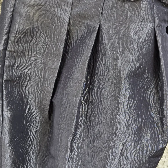 BCBGMaxAzria Gunmetal Floral One Shoulder Dress - Picture 6 of 13